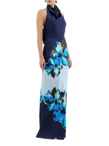 Rebecca Vallance Women's Cyran Floral Silk Halterneck Maxi Dress - Print | Thumbnail 2