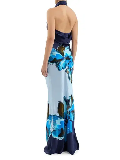 Rebecca Vallance Women's Cyran Floral Silk Halterneck Maxi Dress - Print | Thumbnail 3