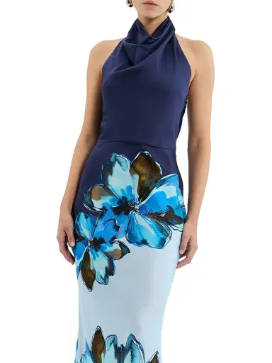 Rebecca Vallance Women's Cyran Floral Silk Halterneck Maxi Dress - Print | Thumbnail 4