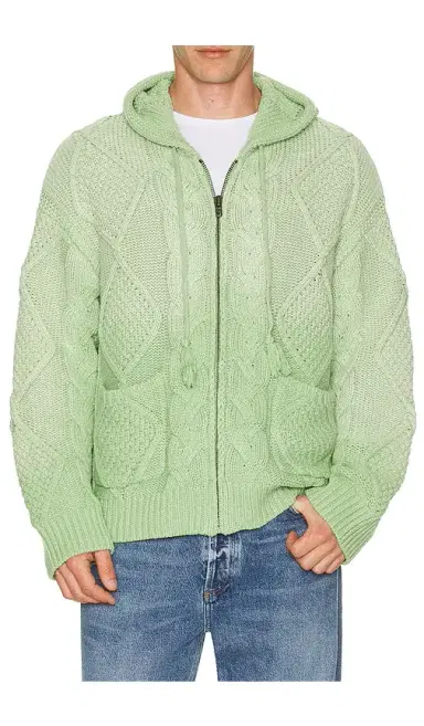 Found Found Zip Up Cable Knit Hoodie | Thumbnail 3 Found Found Zip Up Cable Knit Hoodie | Thumbnail 3