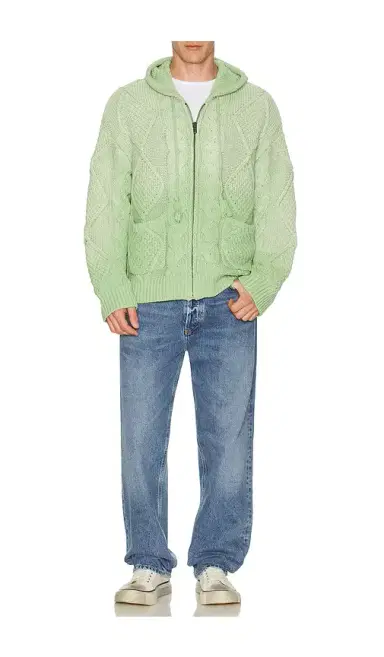 Found Found Zip Up Cable Knit Hoodie | Thumbnail 4 Found Found Zip Up Cable Knit Hoodie | Thumbnail 4