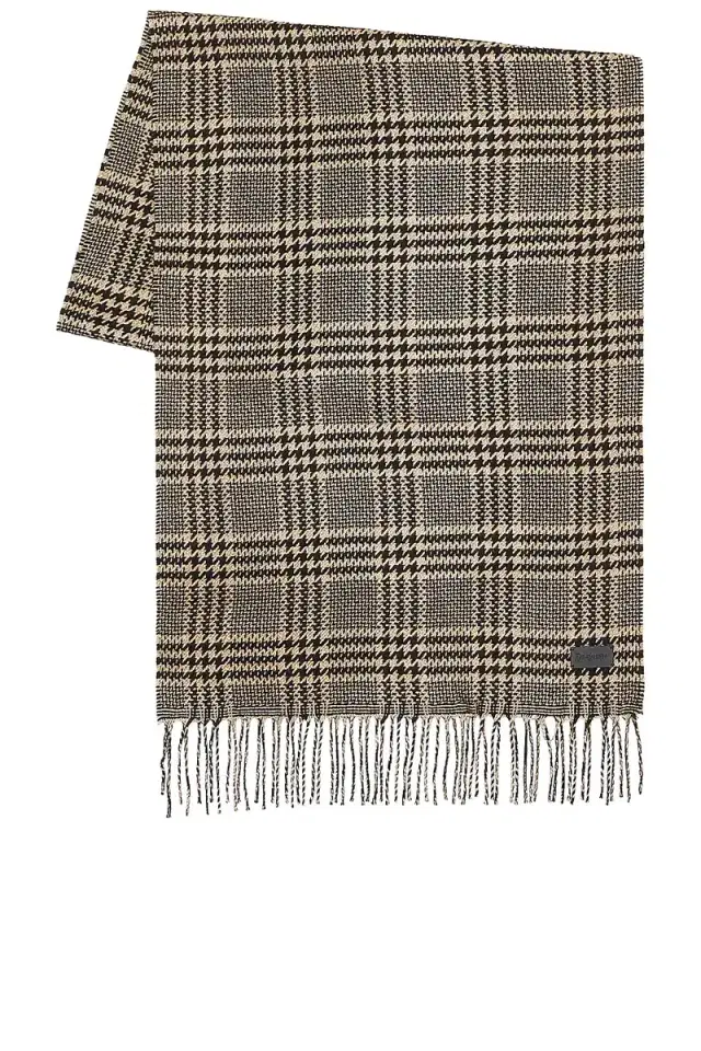 Saint Laurent Long Prince Of Wales Scarf