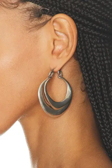 Saint Laurent Double Hoop Earrings | Thumbnail 2