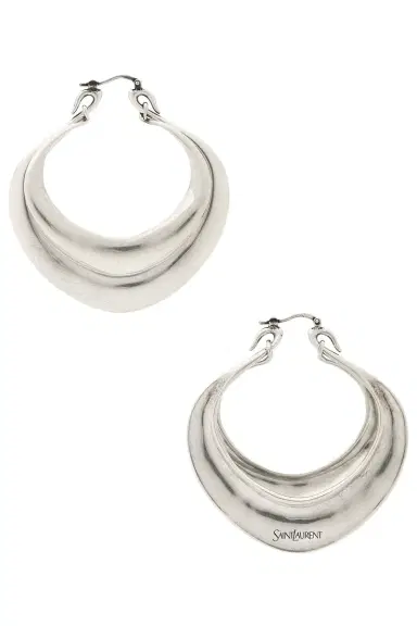 Saint Laurent Double Hoop Earrings | Thumbnail 3