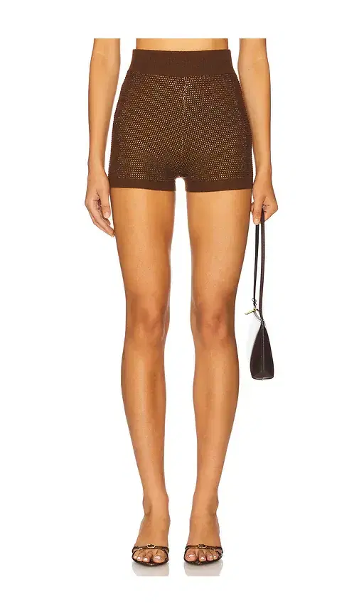 David Koma Rhinestone Embroidered Short