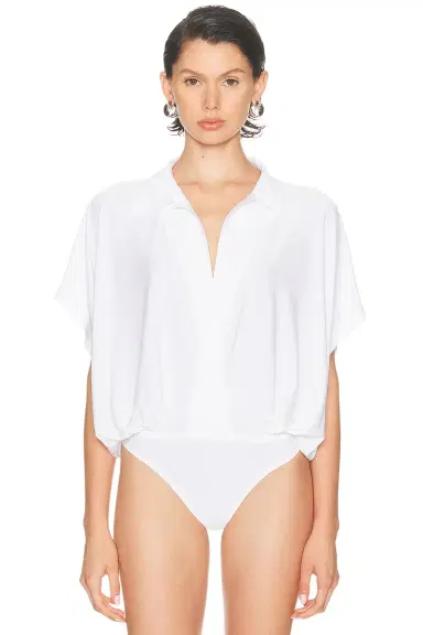 Norma Kamali Super Oversized Sleeveless Boyfriend Bodysuit | Thumbnail 2 Norma Kamali Super Oversized Sleeveless Boyfriend Bodysuit | Thumbnail 2