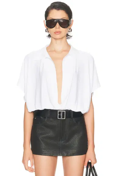 Norma Kamali Super Oversized Sleeveless Boyfriend Bodysuit | Thumbnail 1 Norma Kamali Super Oversized Sleeveless Boyfriend Bodysuit | Thumbnail 1