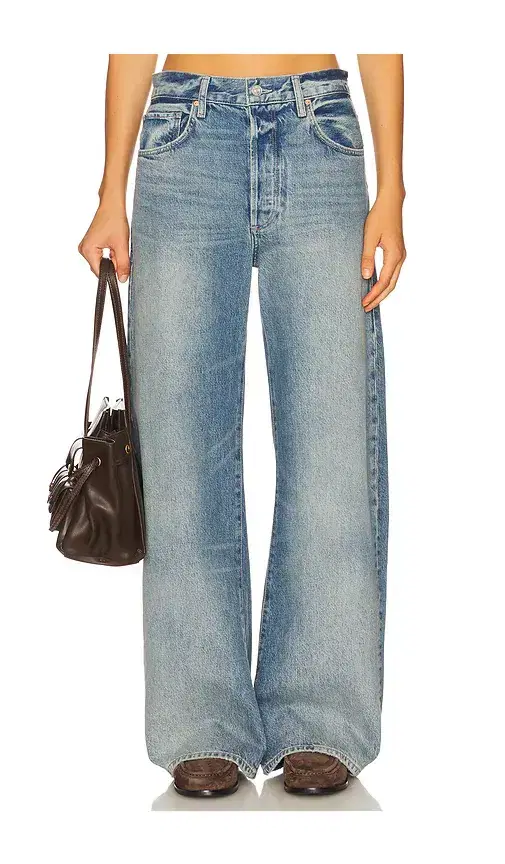 PAIGE Arellia Barrel Leg Jeans With Covered Buttonfly