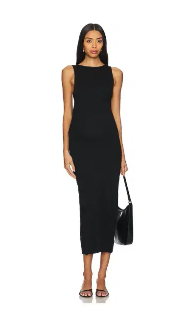 BUMPSUIT Soft Rib Boat Neck Midi Dress | Thumbnail 2