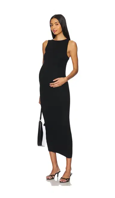 BUMPSUIT Soft Rib Boat Neck Midi Dress | Thumbnail 1