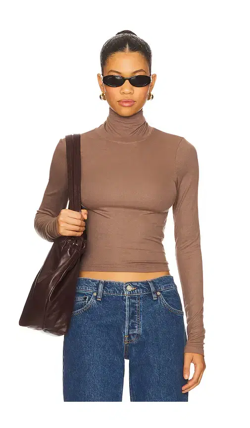 LA Made Felix Crop Turtle Neck Top