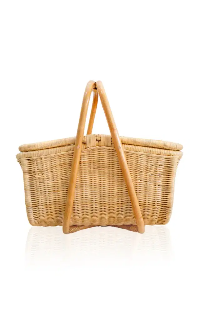Aurelie Rattan Picnic Basket - Brown Aurelie Rattan Picnic Basket - Brown