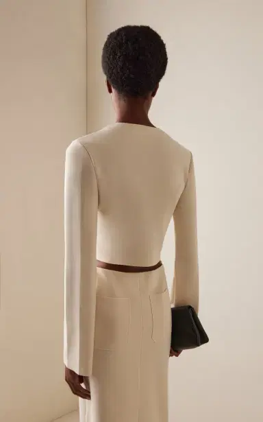 BIRROT Exclusive Lay2 Cropped Crepe Top | Thumbnail 4 BIRROT Exclusive Lay2 Cropped Crepe Top | Thumbnail 4