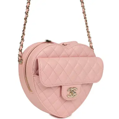 Chanel Chanel CC In Love Large Heart Bag with Chain Light Pink Lambskin Light Gold Hardware | Thumbnail 2 Chanel Chanel CC In Love Large Heart Bag with Chain Light Pink Lambskin Light Gold Hardware | Thumbnail 2