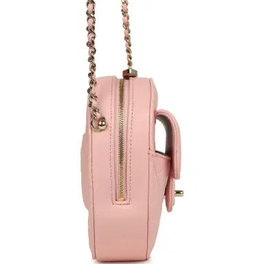 Chanel Chanel CC In Love Large Heart Bag with Chain Light Pink Lambskin Light Gold Hardware | Thumbnail 4 Chanel Chanel CC In Love Large Heart Bag with Chain Light Pink Lambskin Light Gold Hardware | Thumbnail 4