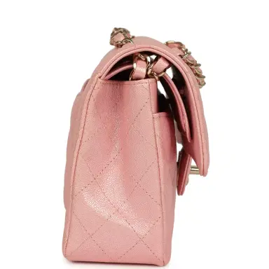 Chanel Chanel Small Classic Double Flap Bag Pink Iridescent Caviar Light Gold Hardware | Thumbnail 3 Chanel Chanel Small Classic Double Flap Bag Pink Iridescent Caviar Light Gold Hardware | Thumbnail 3