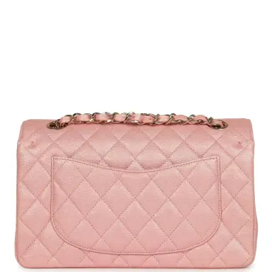 Chanel Chanel Small Classic Double Flap Bag Pink Iridescent Caviar Light Gold Hardware | Thumbnail 4 Chanel Chanel Small Classic Double Flap Bag Pink Iridescent Caviar Light Gold Hardware | Thumbnail 4