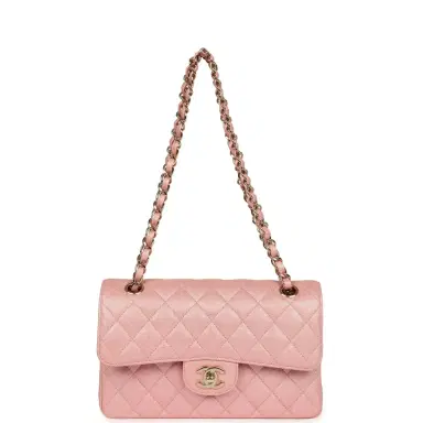 Chanel Chanel Small Classic Double Flap Bag Pink Iridescent Caviar Light Gold Hardware | Thumbnail 7 Chanel Chanel Small Classic Double Flap Bag Pink Iridescent Caviar Light Gold Hardware | Thumbnail 7