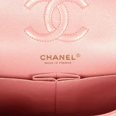 Chanel Chanel Small Classic Double Flap Bag Pink Iridescent Caviar Light Gold Hardware | Thumbnail 8 Chanel Chanel Small Classic Double Flap Bag Pink Iridescent Caviar Light Gold Hardware | Thumbnail 8
