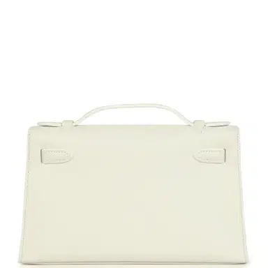 HERMÈS Hermes Kelly Pochette White Swift Gold Hardware | Thumbnail 4 HERMÈS Hermes Kelly Pochette White Swift Gold Hardware | Thumbnail 4