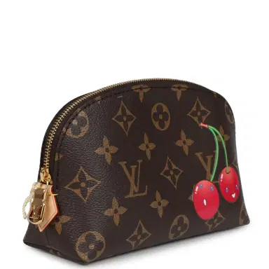 Louis Vuitton Louis Vuitton X Takashi Murakami Cherry Cosmetic Pouch Brown Monogram Gold Hardware | Thumbnail 2