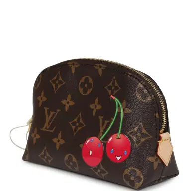Louis Vuitton Louis Vuitton X Takashi Murakami Cherry Cosmetic Pouch Brown Monogram Gold Hardware | Thumbnail 5