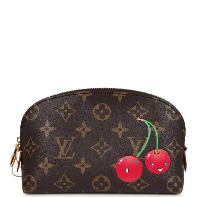 Louis Vuitton Louis Vuitton X Takashi Murakami Cherry Cosmetic Pouch Brown Monogram Gold Hardware