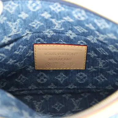Louis Vuitton Louis Vuitton X Takashi Murakami Cherry Pochette Accessories Denim Monogram Gold Hardware | Thumbnail 11