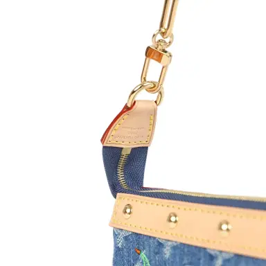 Louis Vuitton Louis Vuitton X Takashi Murakami Cherry Pochette Accessories Denim Monogram Gold Hardware | Thumbnail 8