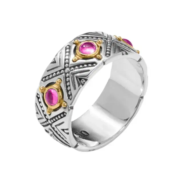 Konstantino Konstantino Dome Sterling Silver & 18K Yellow Gold Corundum Ring Sz. 6 by The Solist