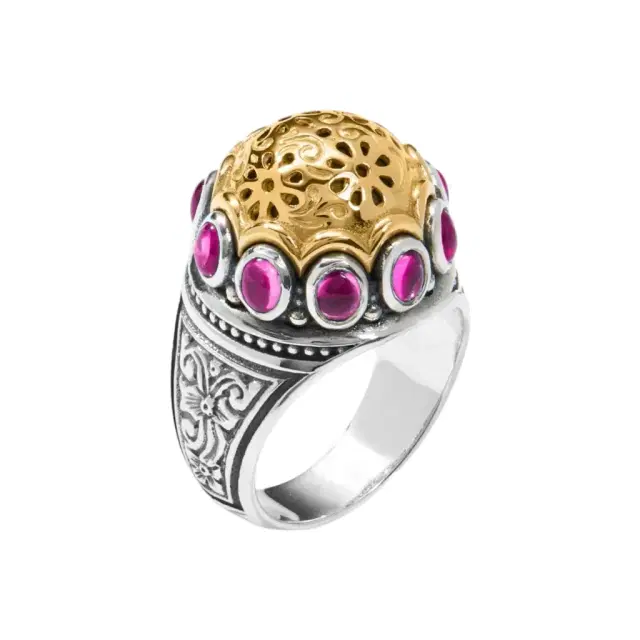 Konstantino Konstantino Dome Sterling Silver & 18K Yellow Gold Corundum Ring Sz. 6 by The Solist