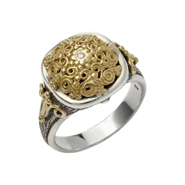 Konstantino Konstantino Sterling Silver & 18K Yellow Gold Diamond Ring Sz. 7 by The Solist
