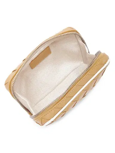 Bottega Veneta Men's Getaway Teen Intrecciato Zip Pouch - Dark Praline White | Thumbnail 3