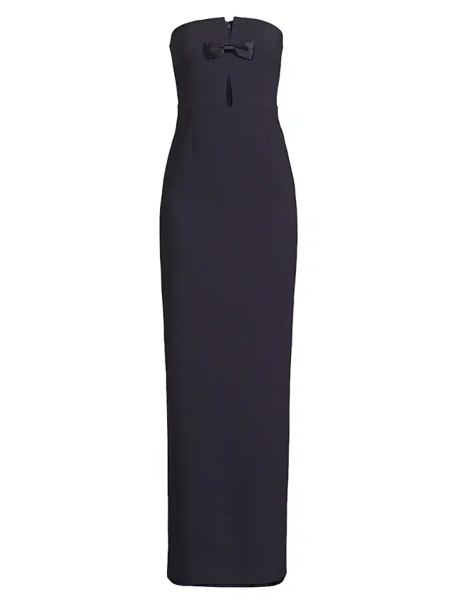 Women's Fallon Strapless Bow Column Gown - Navy