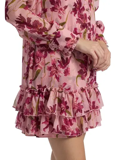 Cinq à Sept Women's Lupetto Trailing Hibiscus Minidress | Thumbnail 6