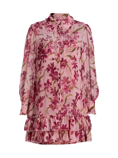 Cinq à Sept Women's Lupetto Trailing Hibiscus Minidress | Thumbnail 1