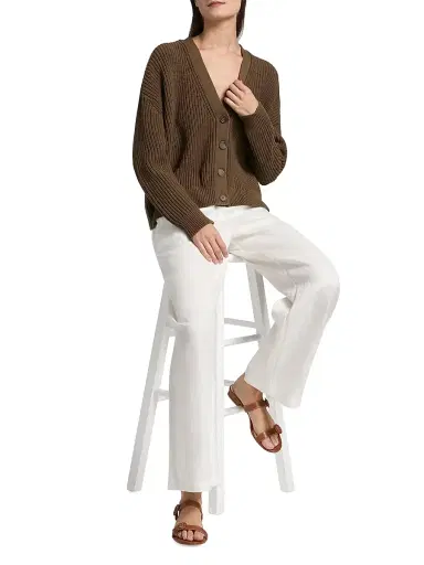 Jenni Kayne Women's Cropped Cotton Coccoon Cardigan - Olive - Size XL | Thumbnail 2