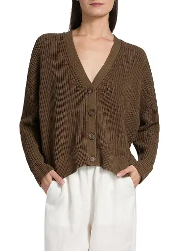 Jenni Kayne Women's Cropped Cotton Coccoon Cardigan - Olive - Size XL | Thumbnail 3