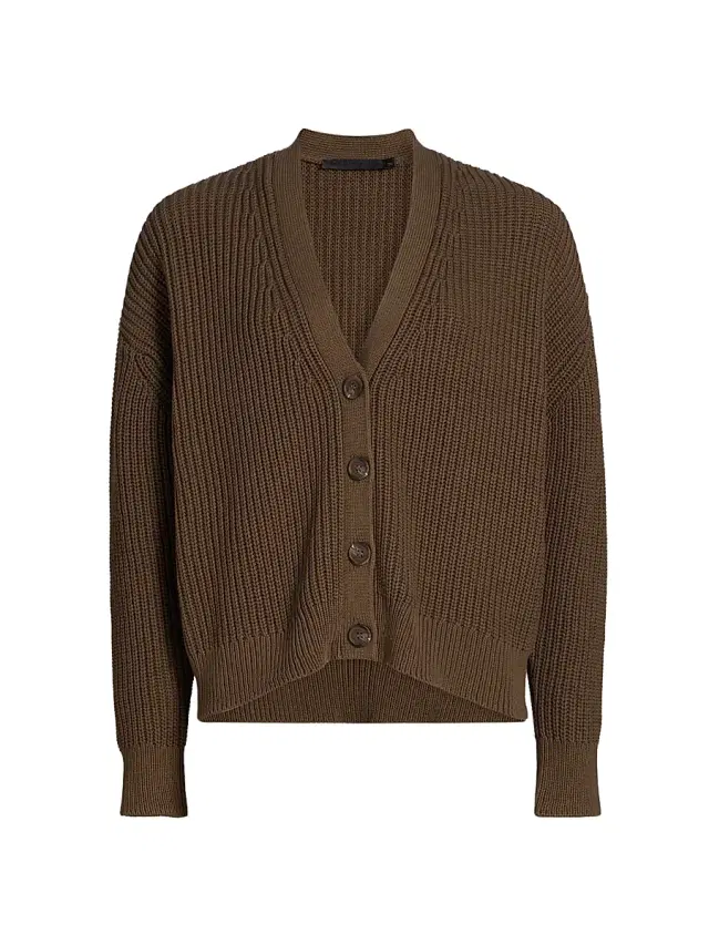 Jenni Kayne Women's Cropped Cotton Coccoon Cardigan - Olive
