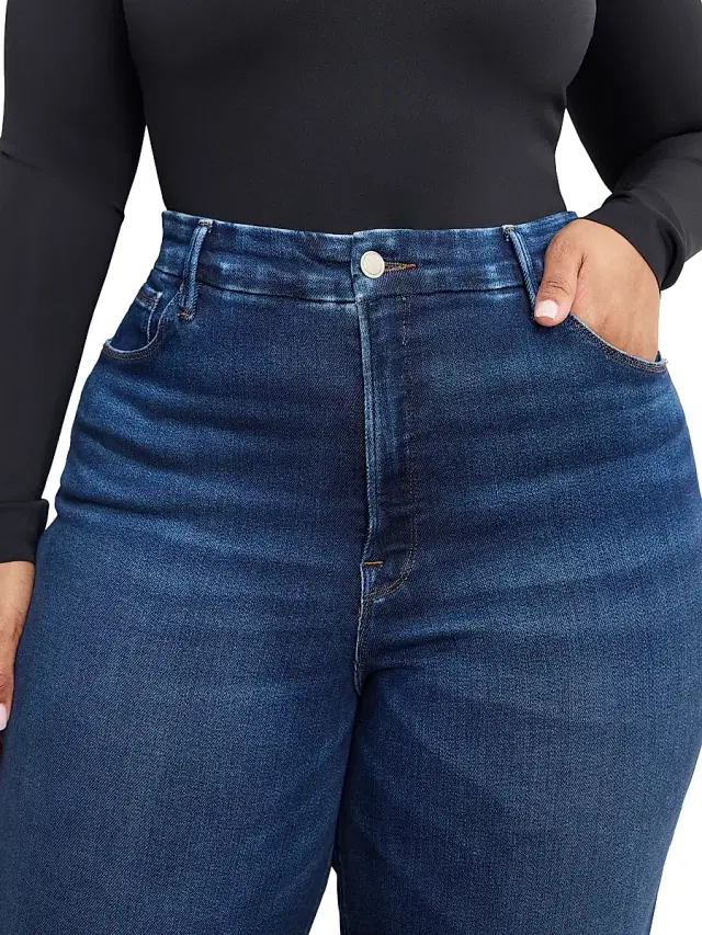 Good American Women's Soft Tech Good True Straight Jeans - Indigo