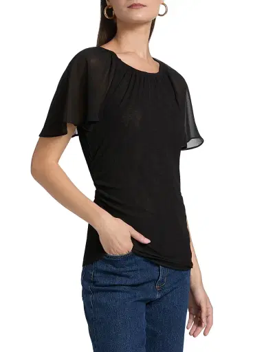 Veronica Beard Women's Arisa Mixed Media Top | Thumbnail 4 Veronica Beard Women's Arisa Mixed Media Top | Thumbnail 4