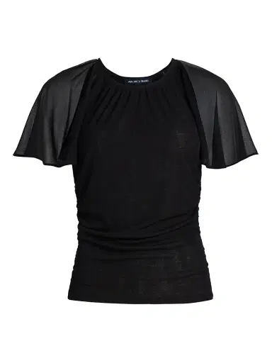 Veronica Beard Women's Arisa Mixed Media Top | Thumbnail 1 Veronica Beard Women's Arisa Mixed Media Top | Thumbnail 1