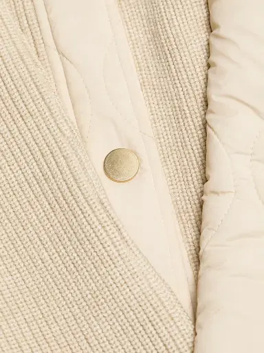 Ramy Brook Women's Melaine Quilted Rib-Knit Scarf Coat - Bone | Thumbnail 8