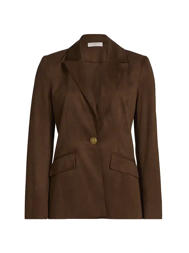 Ramy Brook Women's Marilyn Faux-Suede Single-Breasted Blazer - Coffee