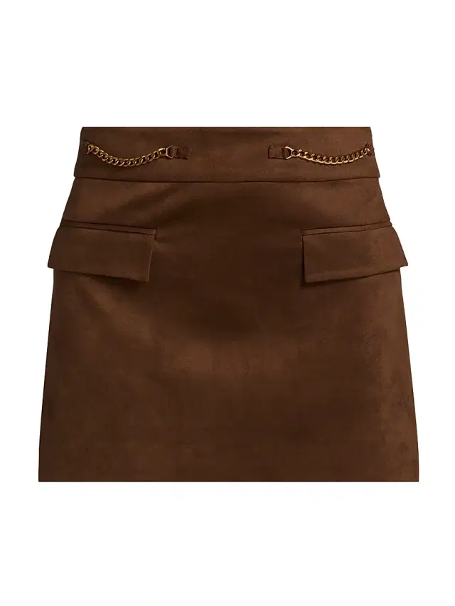 Ramy Brook Women's Martha Stretch Faux-Suede Miniskirt - Coffee
