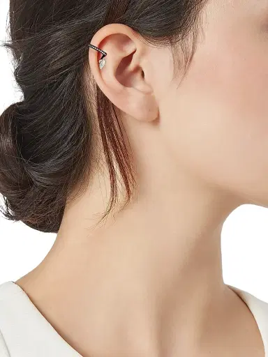 Repossi Women's Serti Sur Vide 18K Black Gold & 0.37 TCW Diamond Ear Cuff - Black | Thumbnail 2