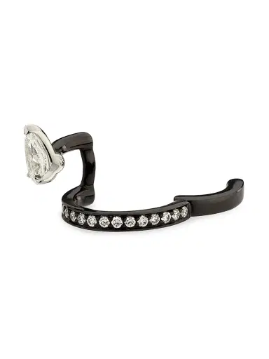 Repossi Women's Serti Sur Vide 18K Black Gold & 0.37 TCW Diamond Ear Cuff - Black | Thumbnail 3