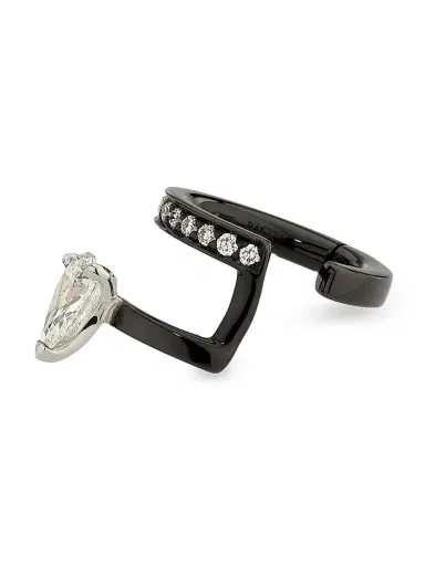 Repossi Women's Serti Sur Vide 18K Black Gold & 0.37 TCW Diamond Ear Cuff - Black | Thumbnail 4