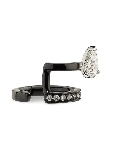 Repossi Women's Serti Sur Vide 18K Black Gold & 0.37 TCW Diamond Ear Cuff - Black | Thumbnail 6