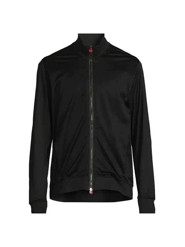 Men's Shiny Jersey Swim Jacket - Black